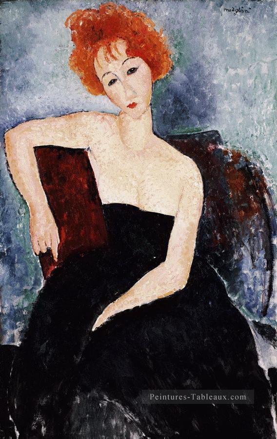 fille rousse en robe de soirée 1918 Amedeo Modigliani Peintures à l'huile